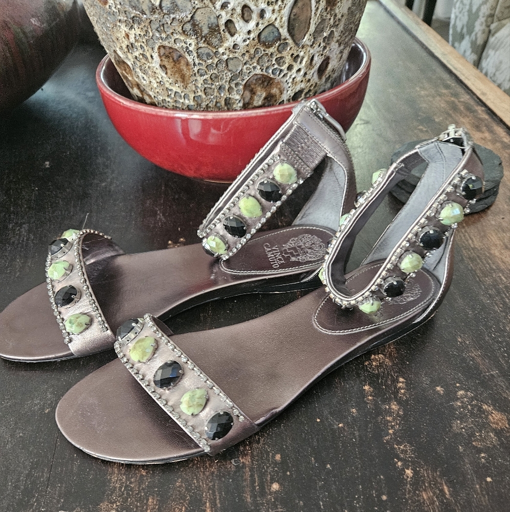 Vince Camuto sandals with decorative rhinestones
